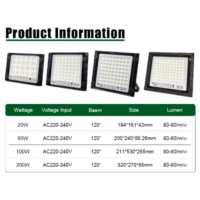 Good Seller Remote Control 20W 60W 100W 200W IP65 Outdoor Waterproof Led Stadium Solar Flood Lights