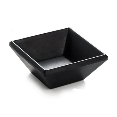 Black Matte Rectangular Melamine Soy Sauce Dish Eco-Friendly Plastic Sushi Dishes