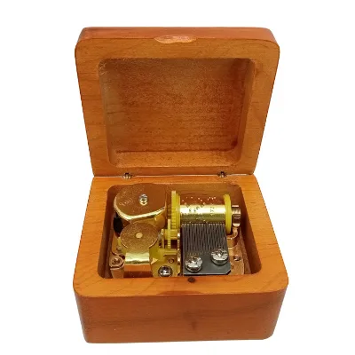 TIANYING M006 Heart Shape Wooden Hand Cranked Music Box Mirror Mechanism 30s Sound Duration-Gifts for Girls Boys Valentine's