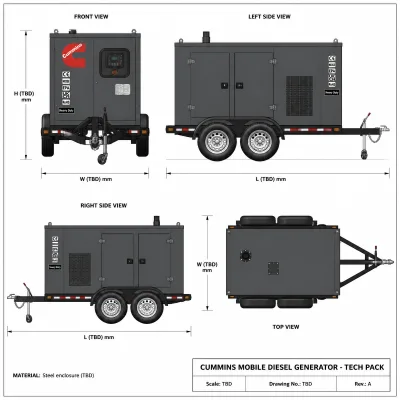 By Cummins 150kva 120kw 135kva 108kw Diesel Generator 3 Phase 400/230V for Airport Hospital Home Application EAC CE Certificate