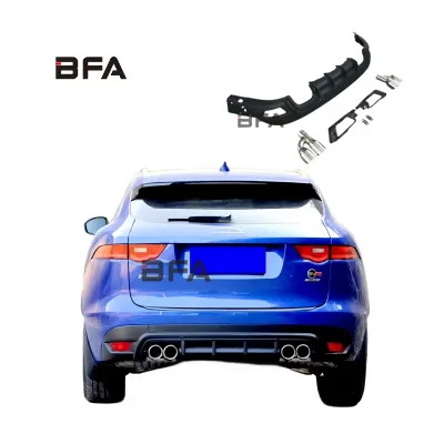 For the Jaguar F-PACE Low Match Upgrade to High Match Rear Lip Exhaust Rear Bumper LUMMA Style Body Kit