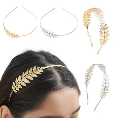 European American Ancient Greek Hair Accessories New Golden Laurel Headdress Forest Style Metal Leaf Olive Branch for Brides