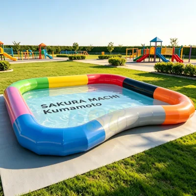 Portable PVC Large Inflatable Irregular Swimming Pool Colorful Water Park Pool for Zorb Ball Water Roller Ball Kids Paddle Boat