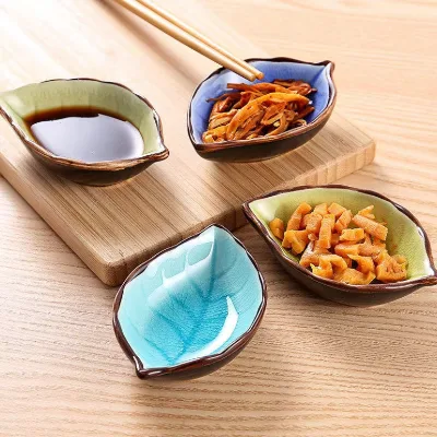 Wholesale Mini Ceramic Dipping Bowls Set with Bamboo Tray for Nuts Fruits Sauces Tapas Restaurant Tableware