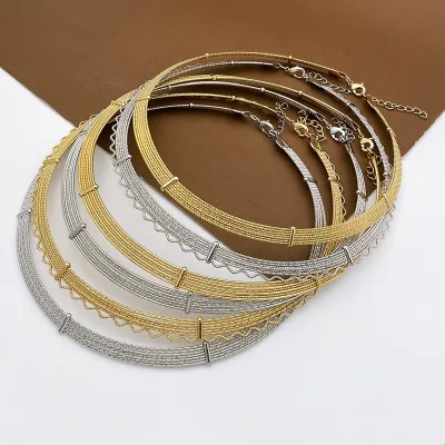 GZJPEI Jewelry 18k Gold O Shape Chain Brass Girls Accessories Jewelry Gold Plated Necklace Chain