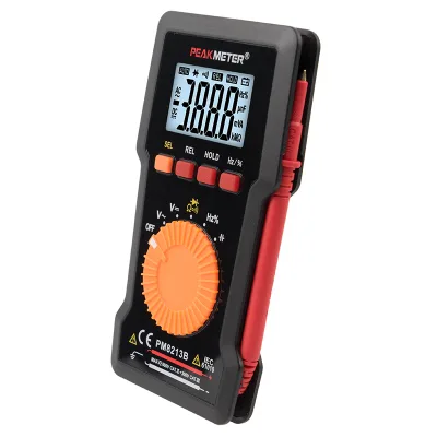 PEAKMETER PM8213B Mini Pocket Meter 4000 Counts 600V AC/DC 40MOhm Resistance 100KHz Handheld Digital Multimeter 100uF
