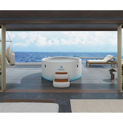 2M Swim Pool Outdoor Inflat Ice Bath Round Cold Plunge Spa Container With Cover