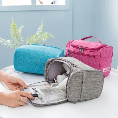 Fashion Waterproof Navy Blue Man Toiletry Bag Cosmetic Bags Hanging Travel Toiletry Bag for Men
