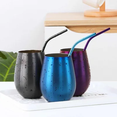 Stainless Steel Wine Glasses Coffee Drink Beverage Beer Drinkware Water Cup Juice Milk Drink Cup Home Decoration