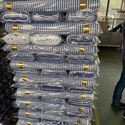 Luxury Men's & Boys 100% Cotton Shirt Fabric NOS Yarn Dyed Woven Poplin Hairline Stripe Voile Weft Knitted Type for Bag Lining