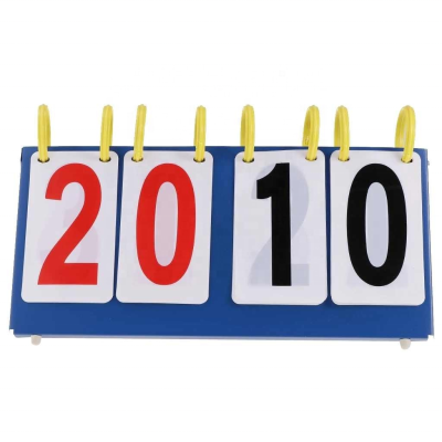 Sport Table Tennis Scoreboard 4-Digit Scoring Board for Football Basketball Training Tabletop Flipper Easy Flip Score Keeper