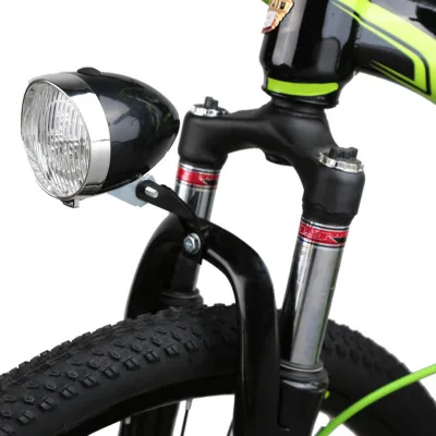 Classic Retro Bicycle Front Light 3 LED Bike Headlamp with Night Riding Safety Fog Lamp Battery Powered