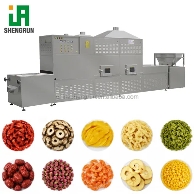 Tunnel Microwave Drying Machine for Food Processing High Productivity PLC Motor SHENGRUN Brand