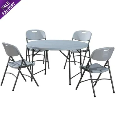 Wholesale Luxury Hotel Restaurant Wedding Banquet Event White Foldable Table and Chair Set Plastic Folding Table and Chairs