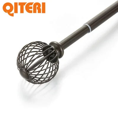 HB Extendable Curtain Pole Metal Decorative Drapery Vintage Rods