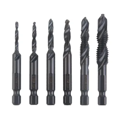M3-M10 Hex Shank Titanium Plated HSS Screw Thread Metric Tap Drill Bits Set