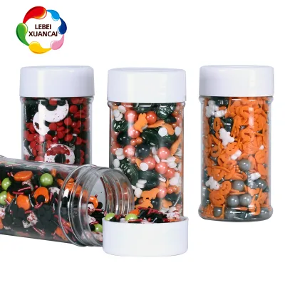 Factory Direct Mix Edible Confetti Style Pearlized Multi Size Colorful Eyeballs and Bone in 85g Bottle for Halloween