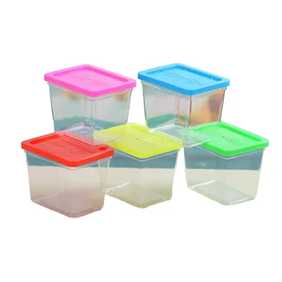 Wholesale Eco-Friendly Mini Plastic Pet Fish Aquarium 1L Small Transparent Jellyfish Cup Square Fish Tank Goldfish Turtle Water
