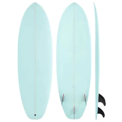 Short Board Fiberglass Surfboard Epoxy Surfboards in Fish Tail with Surfing Fins