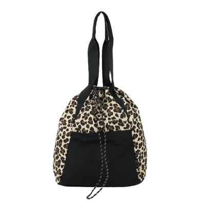 Leopard Print Drawstring All Purpose Backpack for Women, Lightweight Casual Travel Bag, Perfect for Daily Use and Short Trips