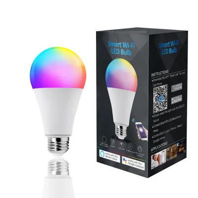 E26/E27 Base Bulb Smart Led Bulb WIFI LED Light RGB Multicolor Dimmable Bulb Compatible with Google Home & Alexa