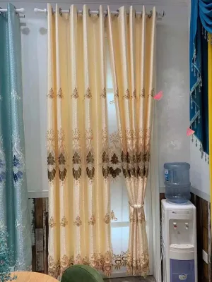 European Luxury Double Layer Blackout Embroidery Curtain for Home