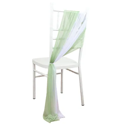 Modern Style Beauty Chiffon Woven Plain Dyed Chair Covers 20*275cm for Wedding Banquet Party Events-Washable Home & Hotel Decor
