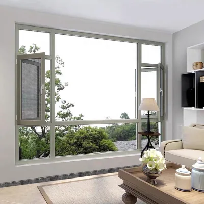 Italian Style Aluminium Double Glazed Casement Windows Custom Tempered Glass for Household Exterior Villa Construction Projects