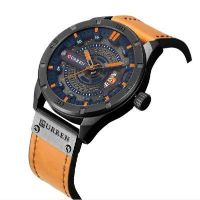 curren 8301 New Calendar Watch Waterproof Business Belt Men's Watch