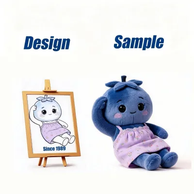 Shengye China Manufacturer Fruit Blueberry Embroidery Plush Toy Soft PP Cotton Filling for Store Farm Promotion Ad Holiday Gift