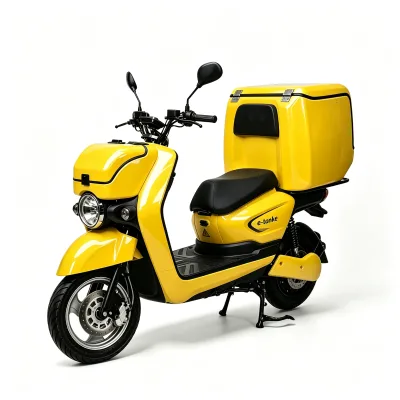 Electric Delivery Motorcycle with Insulated Food Delivery Box 74V Dual Battery Fast Charge Last Mile Delivery
