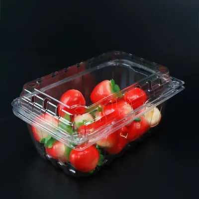 Transparent 500g Plastic Custom Fruit Packaging Pet Fruit Container Clamshell
