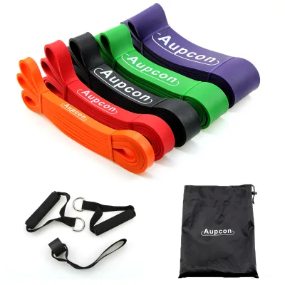 Latex Workout Fitness Loop Set Thick Power Resistance Bands with No Slip Feature