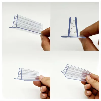 Custom Clear Plastic Extrusion Profile Hinged Data Strip Label Holder Display Pvc Ticket Strips for Supermarket Shelves