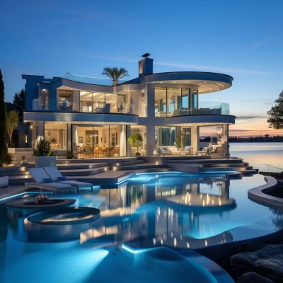 Large Prefab Pool Villa Steel Luxury Hotels Summer House Good for Holiday Stay