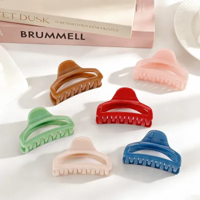Accessories Macaron Multi-Color Acrylic Handmade Hollowed-Out Claw Clip Elegant Versatile Women's 8cm Hairclip Updos Back Hair
