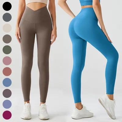 Women's XL High Waist Yoga Pants Gym Fitness Workout Sportswear With Runni Made of Spandex Nylon Knitted Fabric