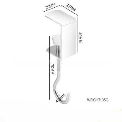 Desktop Stainless Steel Hanging Rack for Storage. Office Use. Removable, Adjustable and Detachable Hanging Hook.