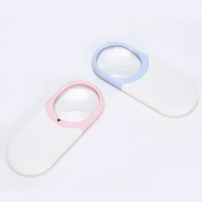 Retractable LED Magnifier with 40mm Optical Glass Lens and ABS Plastic Frame for Reading and Daily Use