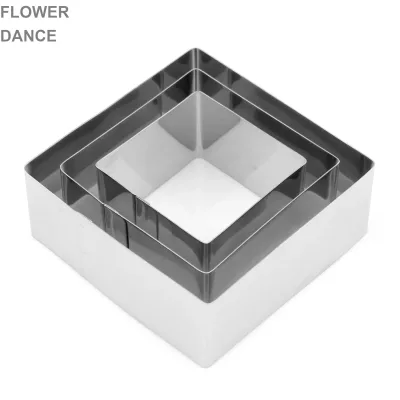 Manufacturer Mousse Ring Wholesale square 3-piece Set DIY Baking Tool Cookie Printing Mold
