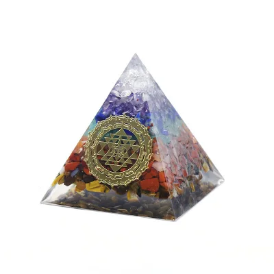 Natural Seven-Color Seven-Tier Crystal Agate Stone Grinding and Polishing Pyramid Cross-Border Bestseller