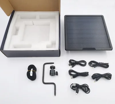 25000mah 10W Black Monocrystalline Solar Panel and Integrated Lithium Battery for Security Photo Traps Hunting Trail Game Camera