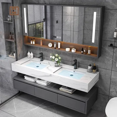 Luxury Double Sink Basin Bathroom Vanity Cabinet for Home Hotel or Apartment Use Bathroom Furniture