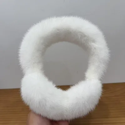 Woman Man Customized Colors Winter Warm Soft Fluffy Earmuffs Large with Mink Fur