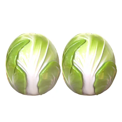 Wholesale Custom Ceramic Cabbage Salt and Pepper Shakers Vegetable Shaped Seasoning Jars for Dining Table and Kitchen Decor