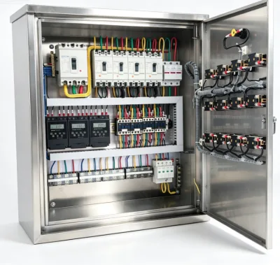 304 Stainless Steel Complete Temperature Control Box Wall Mounted Electrical Control Cabinet With Temperature Controllers