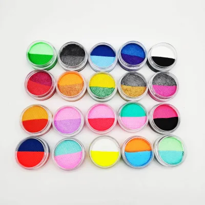 Water-Based Activated Double Color Glow Neon UV Pastel Makeup Graphic Split Cake Eye Liner Paint Type