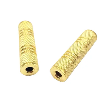 3.5mm connector, 3.5mm female to female adapter, 3.5mm hole to hole audio adapter, straight-through metal gold-plated