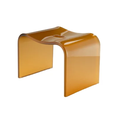 Custom Transparent Amber Acrylic Stool Free Standing Acrylic Stool for Home and Office