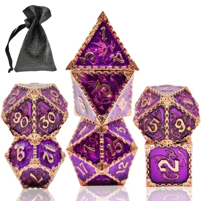 Custom D20 Dice Set Cthulhu Dungeons Dragons Carved Metal Polyhedral for RPG & Running Group Board Games Factory Customization